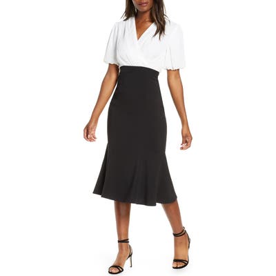 Maggy London Faux Two-Piece Dress, Black
