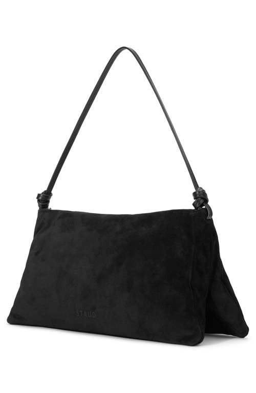 Shop Staud Wally Suede Shoulder Bag In Black