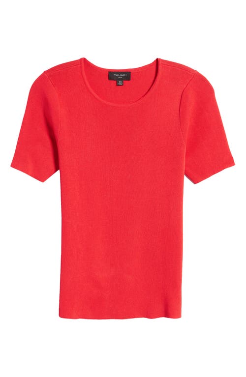 Tahari Asl Short Sleeve Sweater In Grenadine