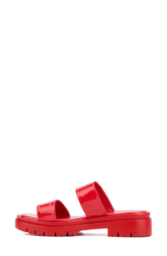 Shop Olivia Miller Tempting Platform Slide Sandal In Red