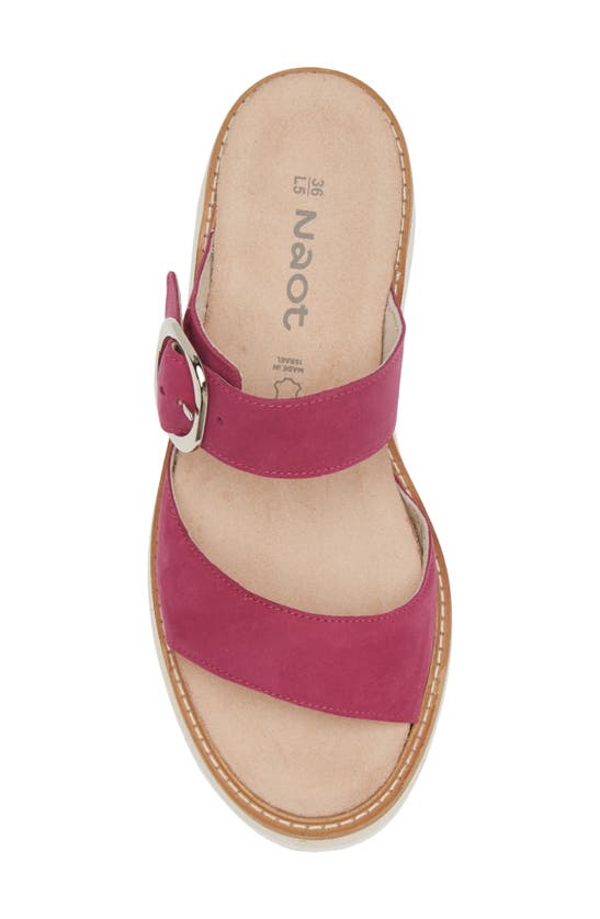 Shop Naot Halvah Platform Wedge Sandal In Pink Plum Nubuck