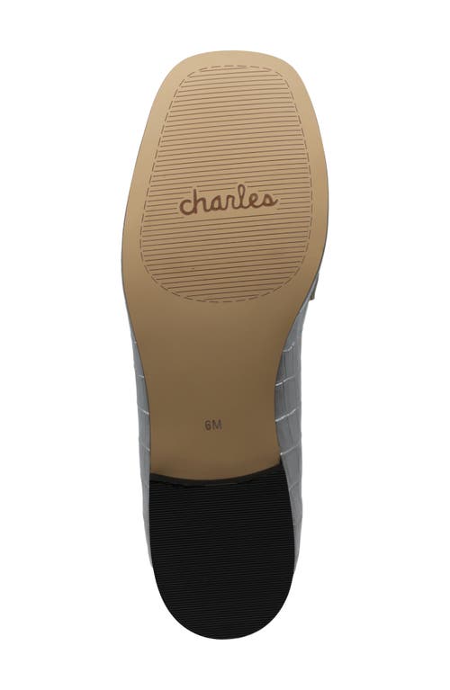 Charles By Charles David Casper Croc Embossed Loafer In Silver Croc
