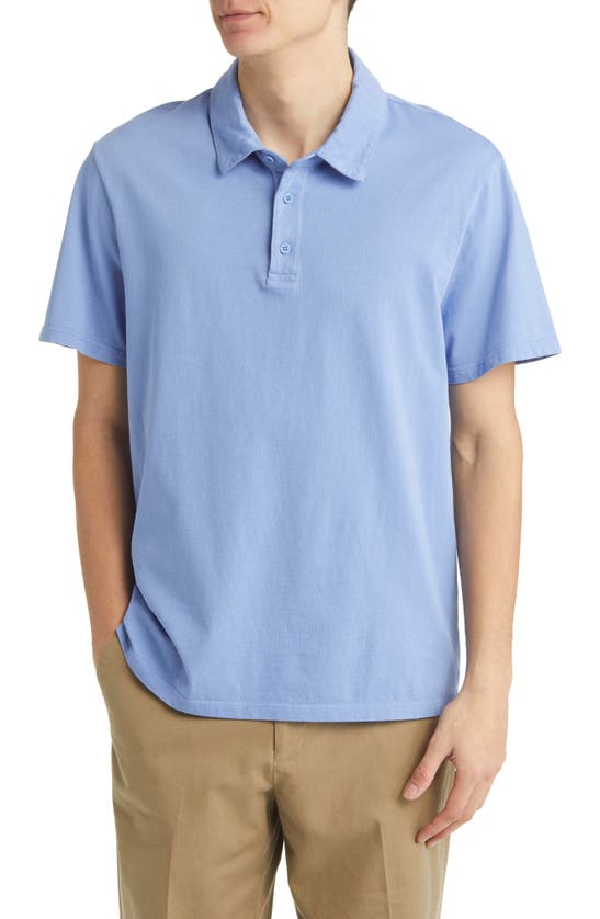 Shop Vince Regular Fit Garment Dyed Cotton Polo In Washed Periwinkle