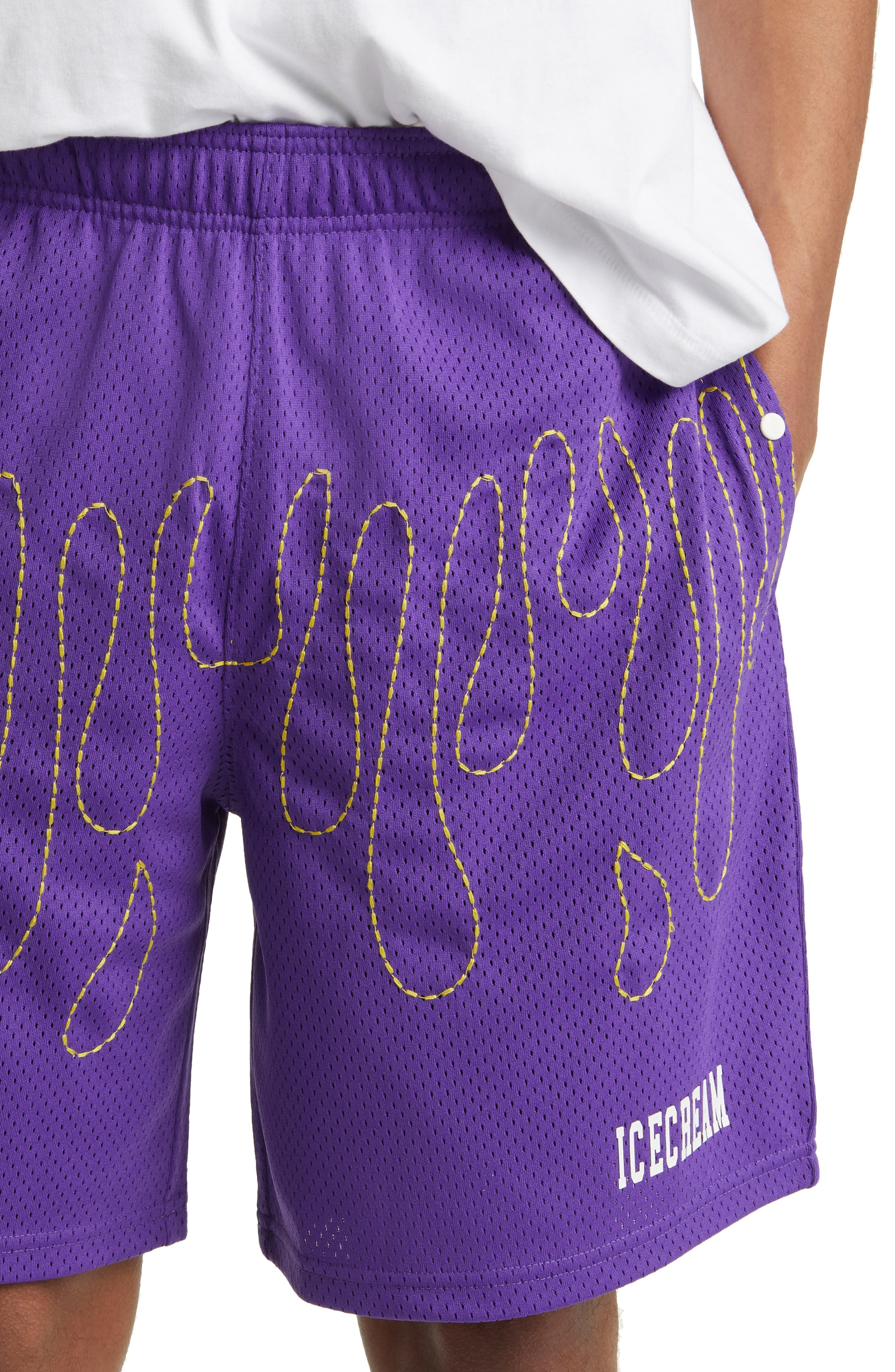 ICE CREAM Pineapple Mesh Basketball Shorts in Prism Viol | Smart