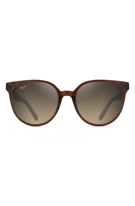 Maui Jim Mehana 55mm Polarized Plus2® Cat Eye Sunglasses In Brown/green Polarized Gradient
