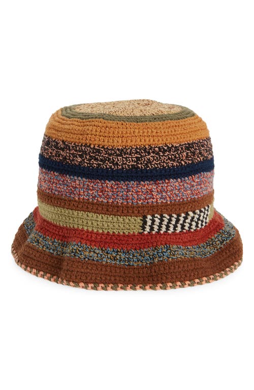 Shop Story Mfg. Brew Twisted Stripe Organic Cotton Crochet Bucket Hat In Twisted Stripe Park