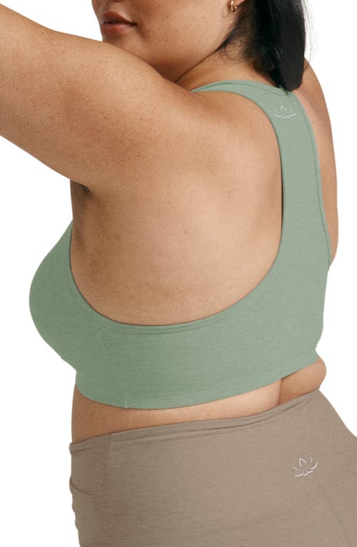 Shop Beyond Yoga Lift Your Spirits Sports Bra In Minty Slate Heather