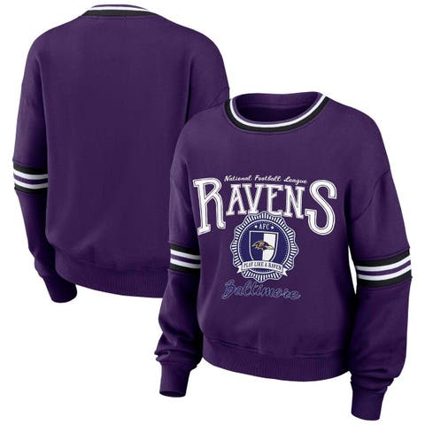 Baltimore Ravens Mitchell & Ness All Over Print Crew Sweatshirt - Purple -  Mens