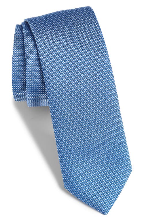 Shop Hugo Boss Boss Geometric Pattern Silk Tie In Open Blue