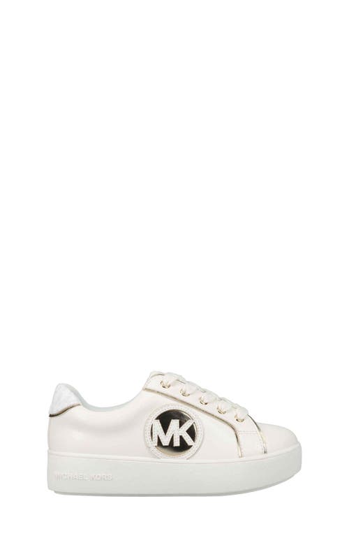 Shop Michael Michael Kors Kids' Jordana Poppy Platform Sneaker In White/gold