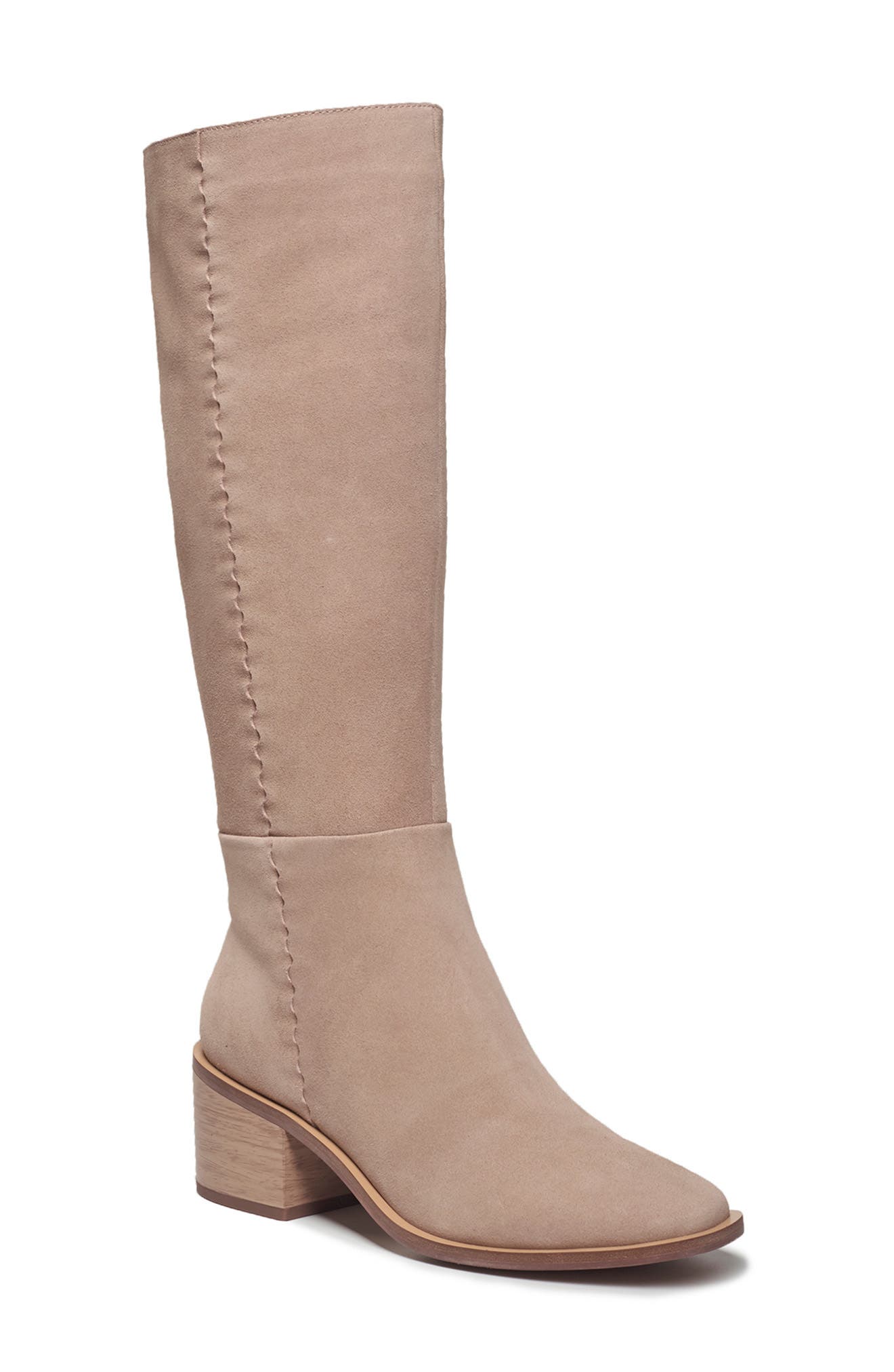 sand colored knee high boots