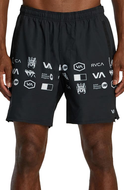 Shop Rvca Yogger Stretch Athletic Shorts In All Brand Black