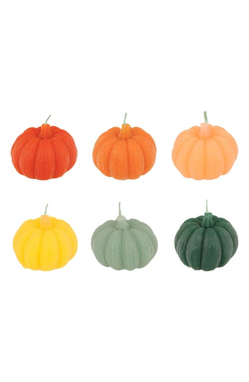 Shop Meri Meri 6-pack Pumpkin Candles In Orange Multi