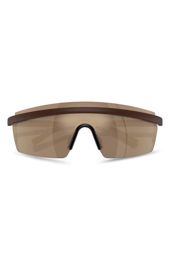 Shop Oliver Peoples X Roger Federer R-4 138mm Rimless Shield Sunglasses In Umber/ Desert Flash