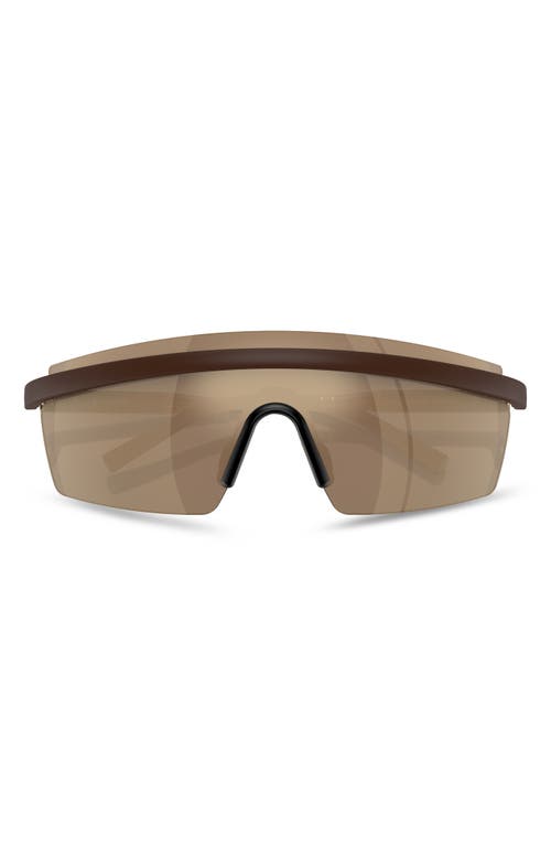 Oliver Peoples X Roger Federer R-4 138mm Rimless Shield Sunglasses In Umber/desert Flash