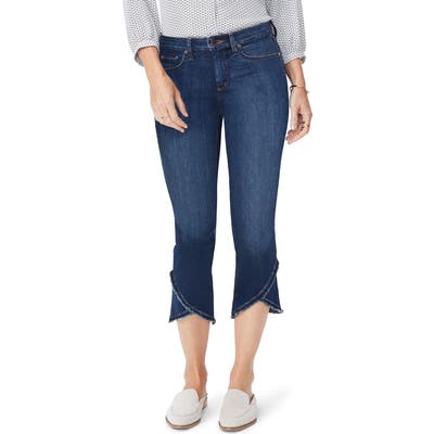 Nydj Crisscross Fray Hem Capri Jeans, Blue