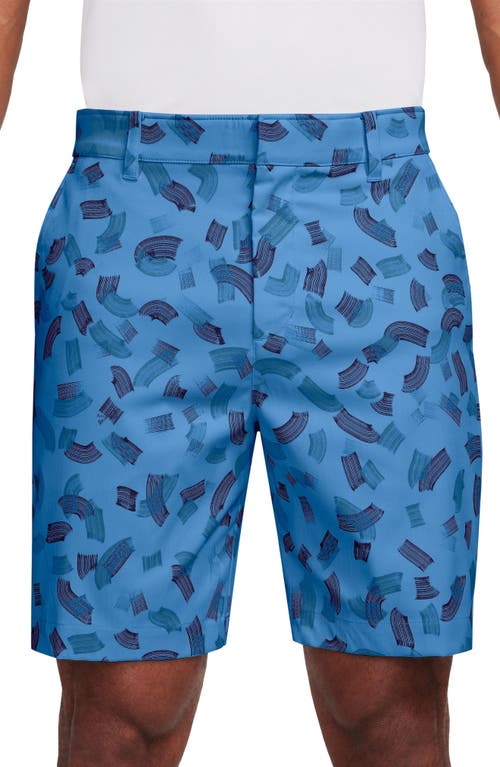 Nike Golf Dri-fit Print Flat Front Golf Shorts In Blue