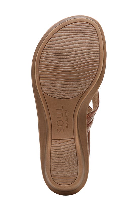 Natural Soul Sunny Slingback Thong Sandal In Toffee Smooth Brown Synthetic