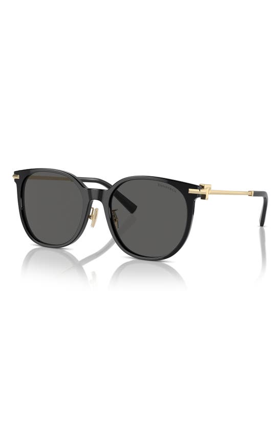 Shop Tiffany & Co 56mm Round Sunglasses In Black