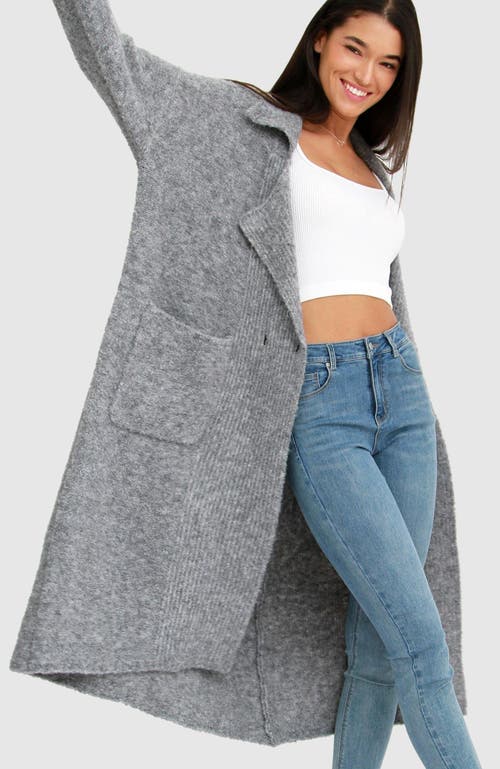 Belle & Bloom Born To Run Sustainable Sweater Coat - Grey