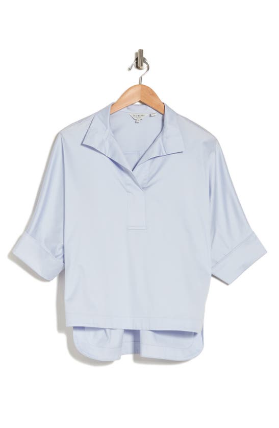 Ted Baker Avereye Batwing Popover Blouse In Baby Blue