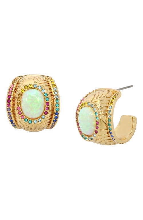 Kurt Geiger London Southbank Imitation Opal Hoop Earrings in Gold Multi at Nordstrom