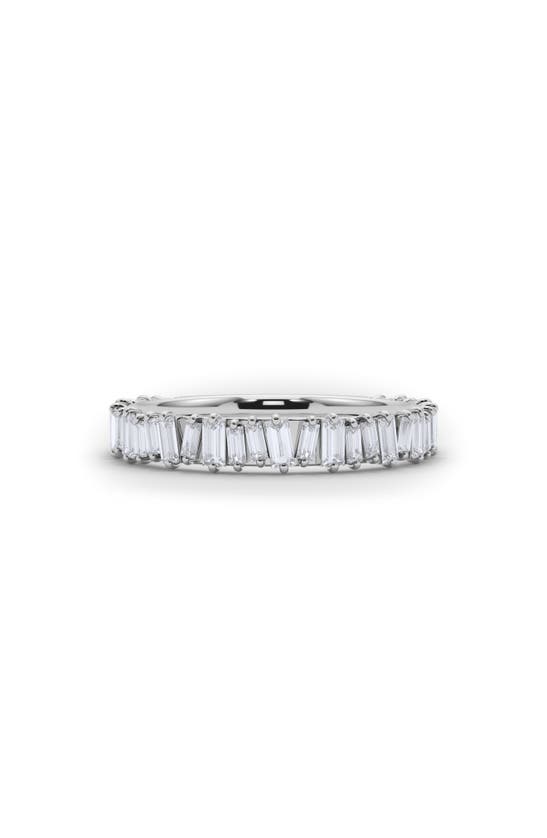 Hautecarat Lab Created Baguette Diamond Band Ring In 18k White Gold