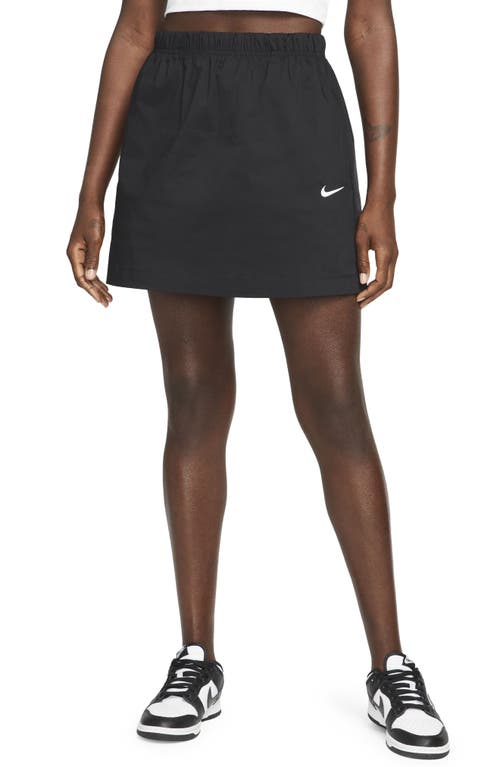 Nike Swoosh High Rise Athletic Skirt in Black/white