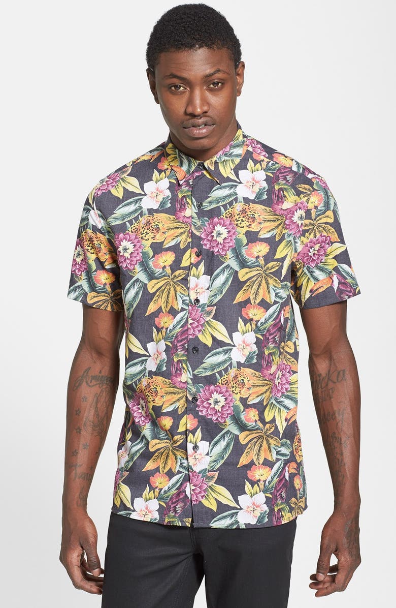 Topman Classic Fit Short Sleeve Floral Print Shirt | Nordstrom