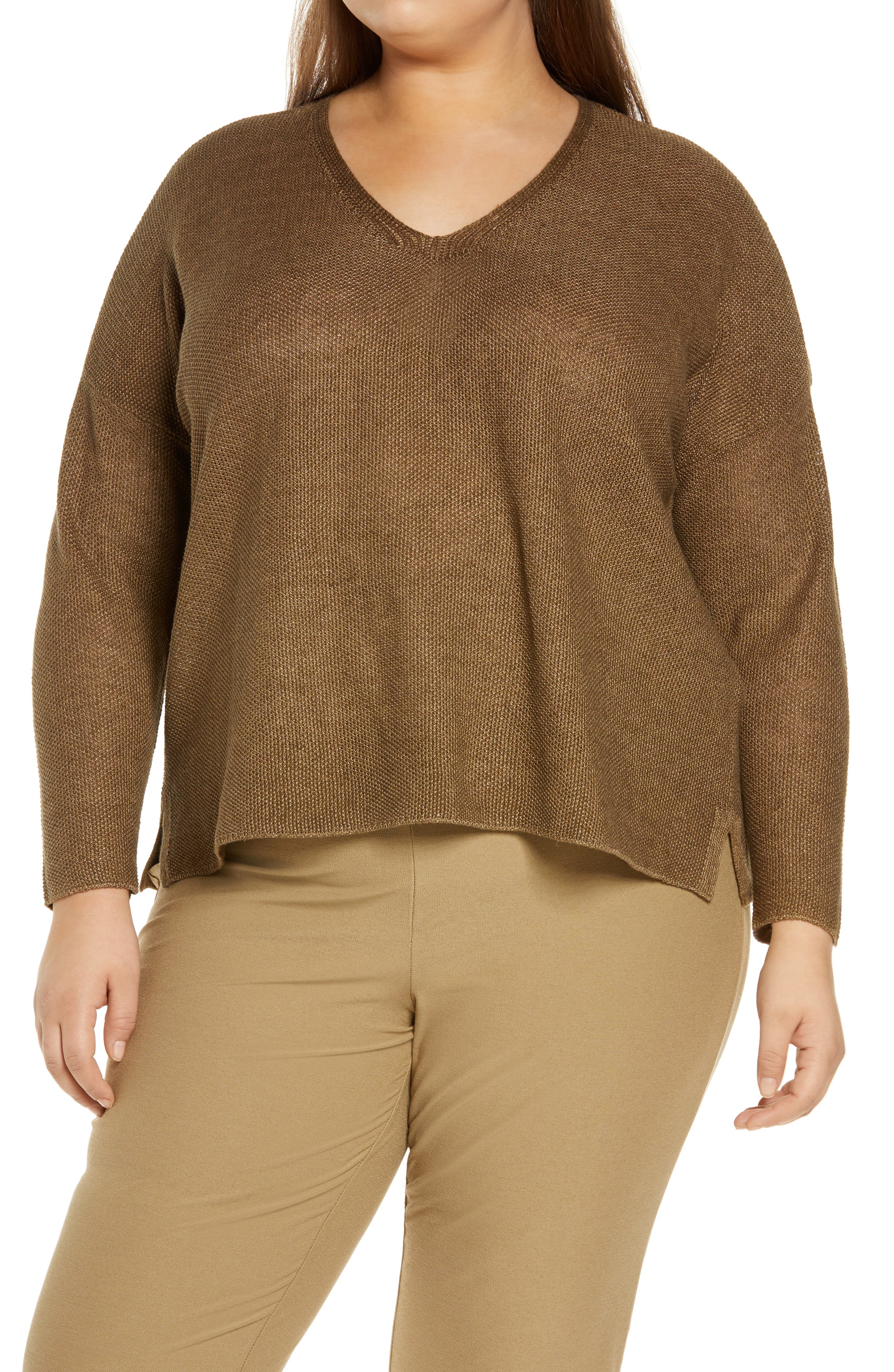 plus size brown sweaters