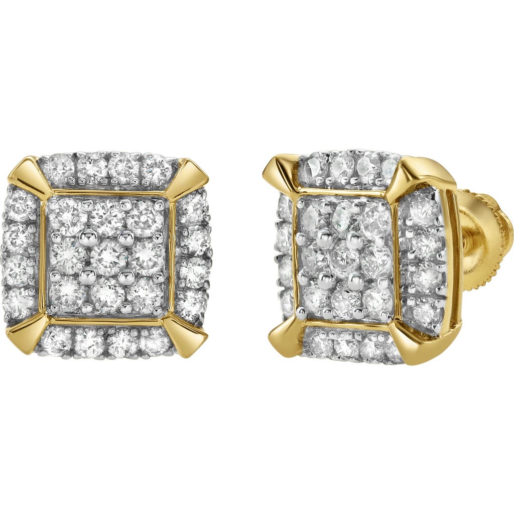 Luvmyjewelry Cuffs 14k Yellow Gold Diamond Stud Earrings In 14k Yellow Gold