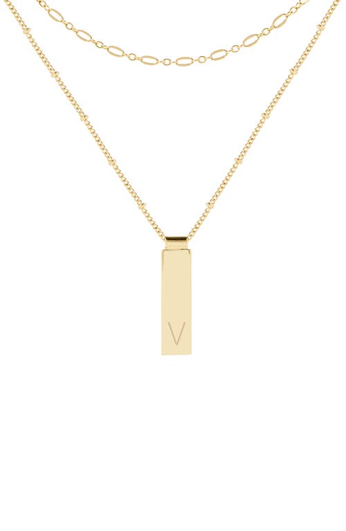 Brook and York Maisie Set of 2 Initial Layering Necklaces in Gold V