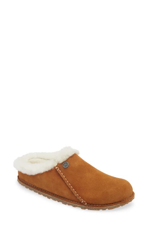 Birkenstock Zermatt Womens Faux Fur Leather Slide Slippers In Mink