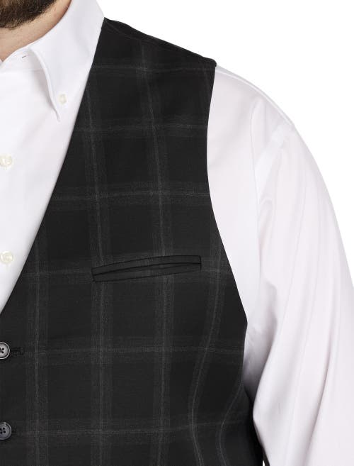 Shop Oak Hill Premium By Dxl Windowpane Vest In Black