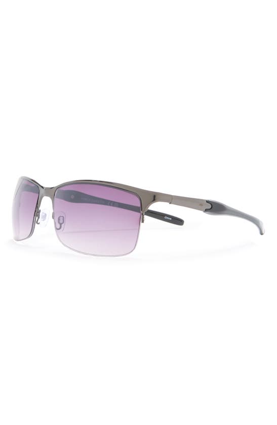 Vince Camuto 62mm Rimless Retro Rectangle Sunglasses In Gunmetal