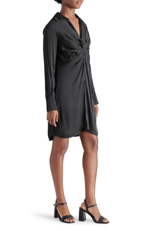 Shop Steve Madden Joanna Long Sleeve Shirtdress In Black