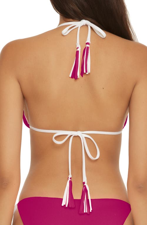 BECCA BECCA MODERN REVERSIBLE RIB TRIANGLE BIKINI TOP
