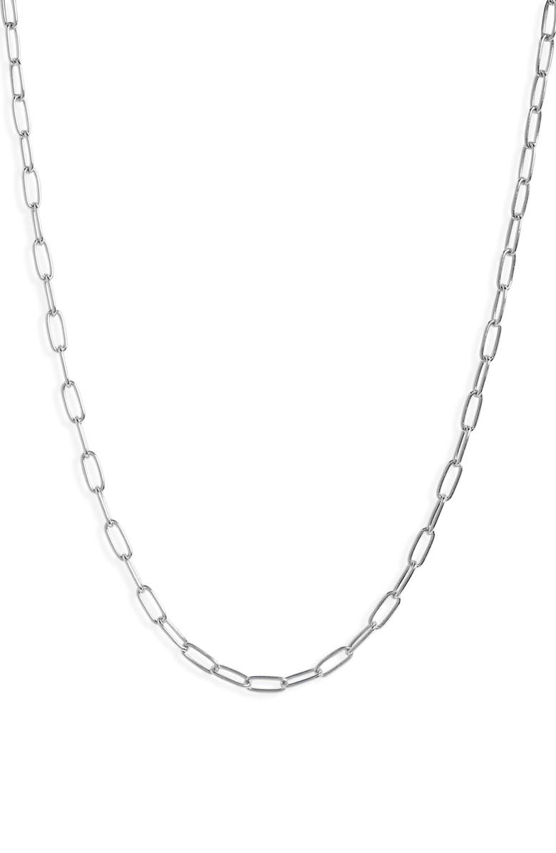 NORDSTROM Delicate Paperclip Chain Necklace, Main, color, RHODIUM