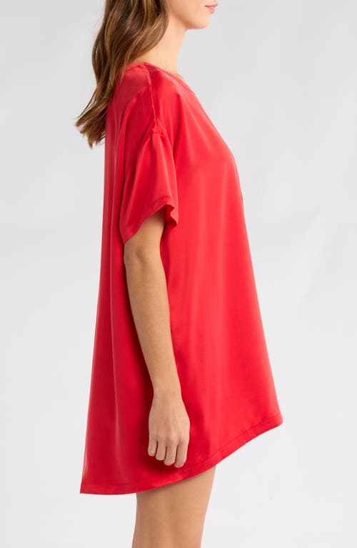 Lunya Oversize Silk Sleepshirt In Carmine Red