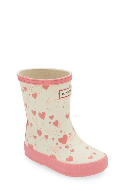 Shop Hunter Kids' First Classic Rain Boot In Cream Multi/dark Pink