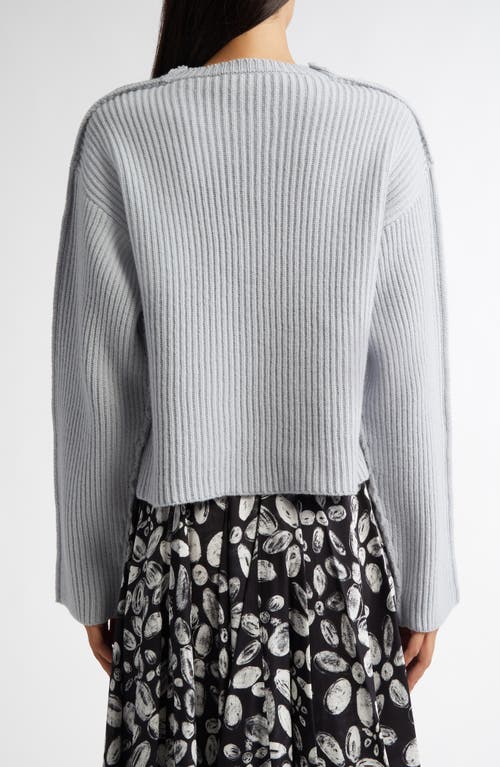 Shop Marni Embroidered Virgin Wool Rib Crewneck Sweater In Tonic