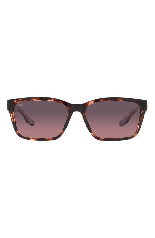 Costa Del Mar Palmas 57mm Gradient Rectangular Sunglasses in Coral at Nordstrom