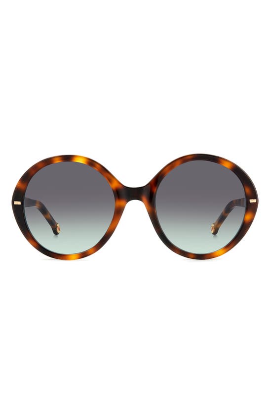Shop Carolina Herrera 55mm Round Sunglasses In Brown Tortoise