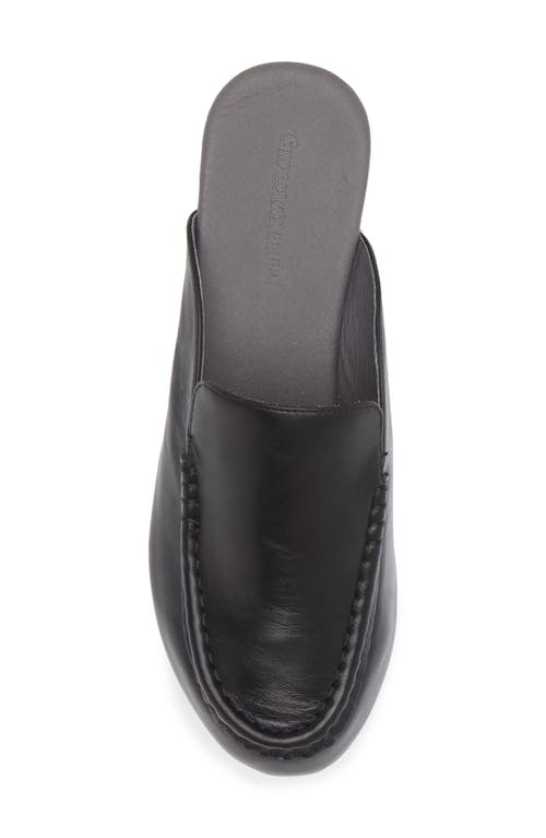 Chocolat Blu Gemm Platform Loafer Mule In Black Leather