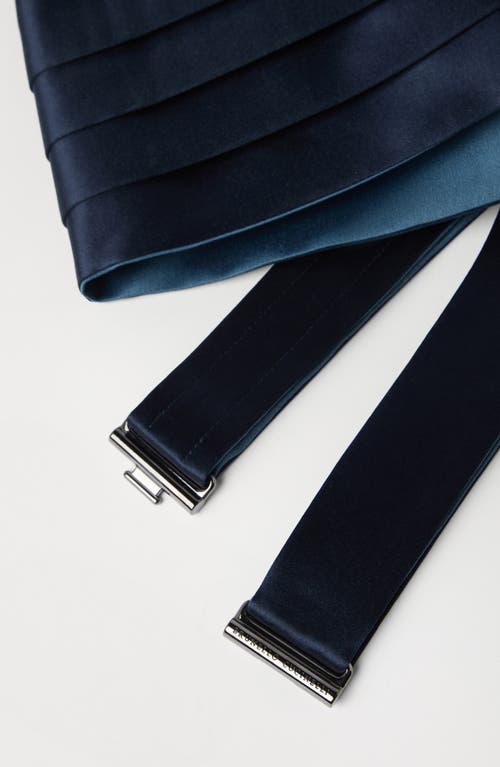 Shop Brunello Cucinelli Silk And Cotton Satin Cummerbund In Blue