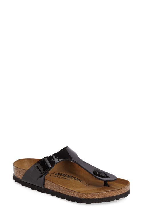 Birkenstock Gizeh Birko-Flor Flip Flop Black Patent at Nordstrom,