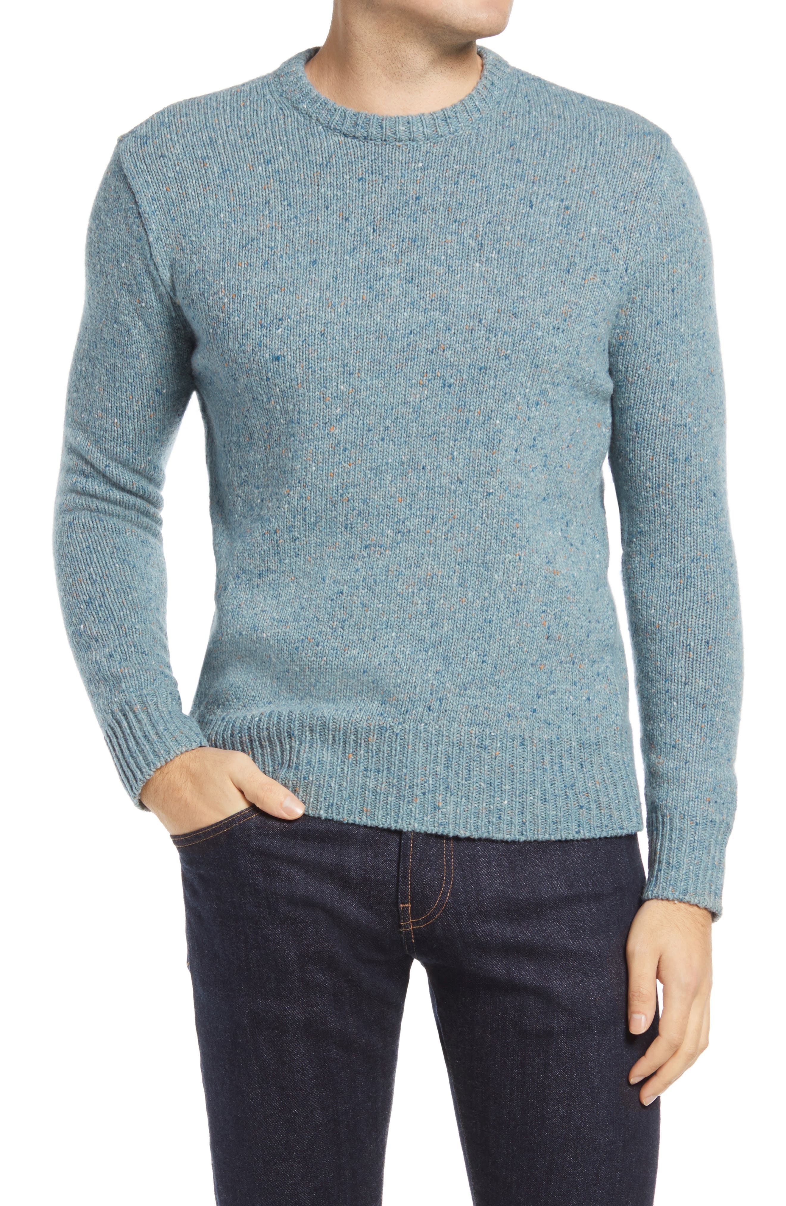 Madewell Crewneck Sweater In Heather Blue Mist