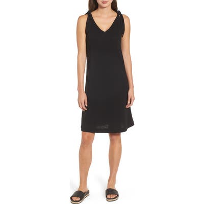 Caslon Knot Strap Knit Swing Dress, Black