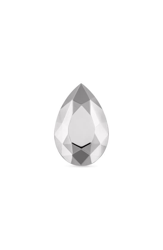 Shop Maria Tash Faceted Pear Single Threaded Stud Earring In White Gold