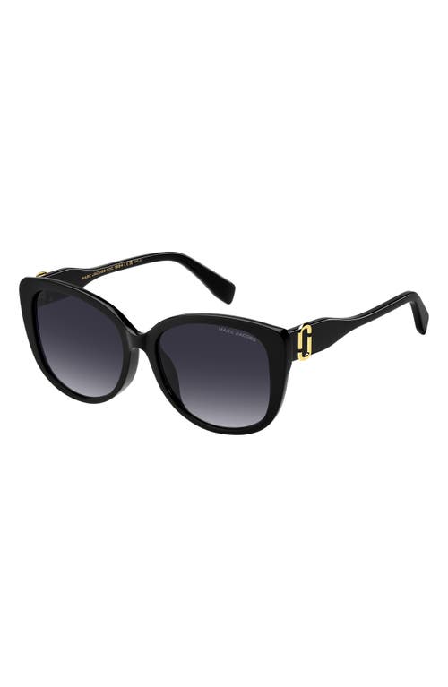 Marc Jacobs 57mm Gradient Cat Eye Sunglasses In Black/dark Grey
